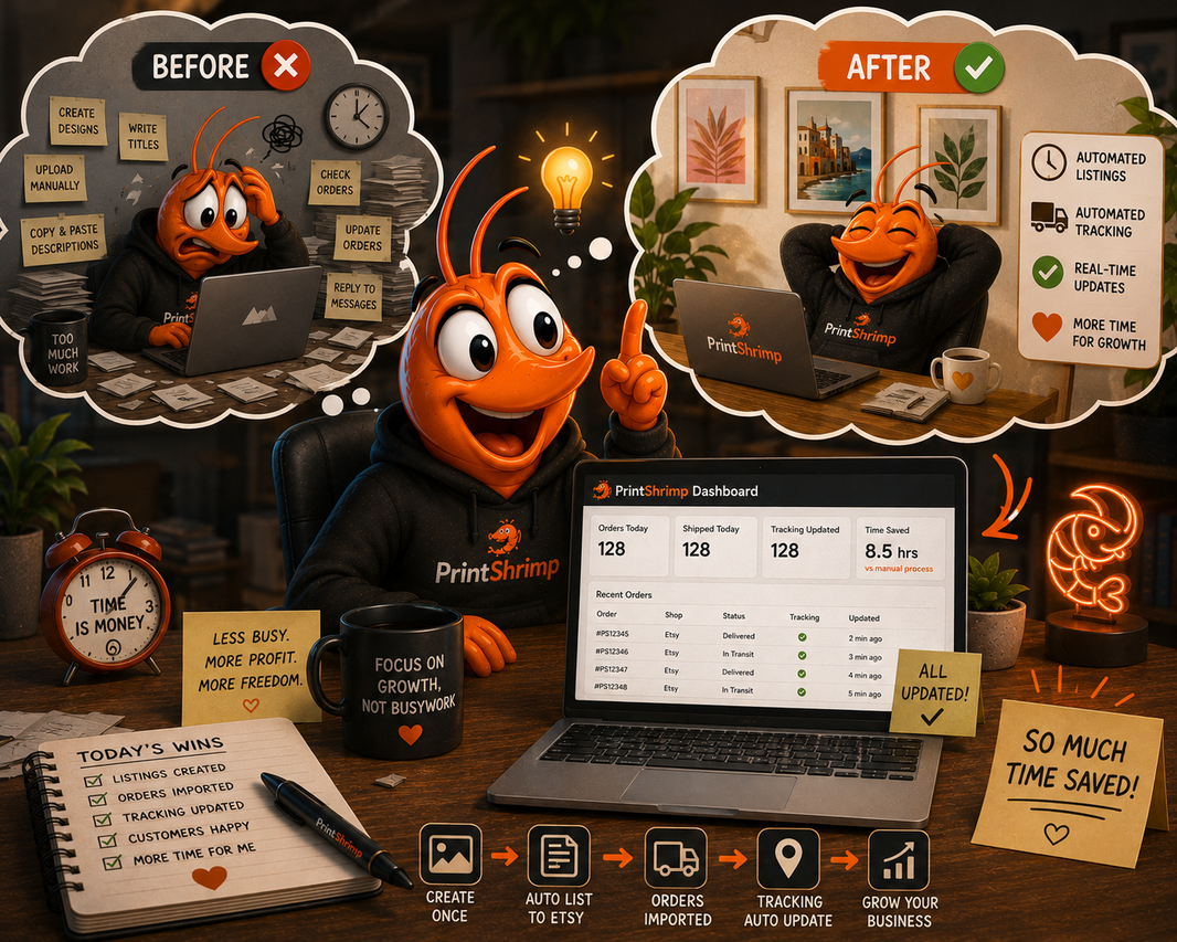 How to Automate Your Wall Art Store with PrintShrimp’s New Listing & Tracking Tools