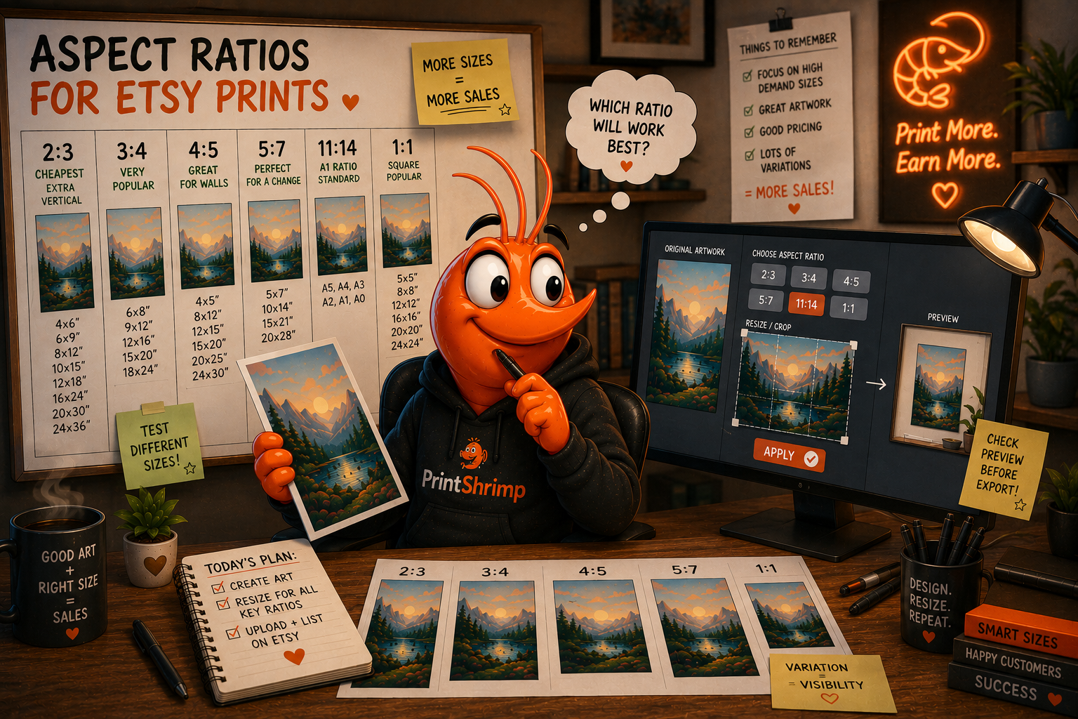How to Choose Poster Sizes and Aspect Ratios for Etsy Print on Demand