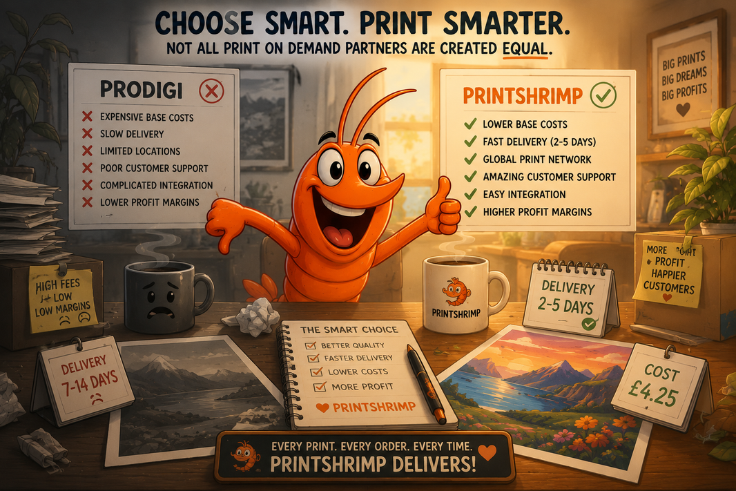 Prodigi vs PrintShrimp: Best Print on Demand for Fine Art Prints (2026)